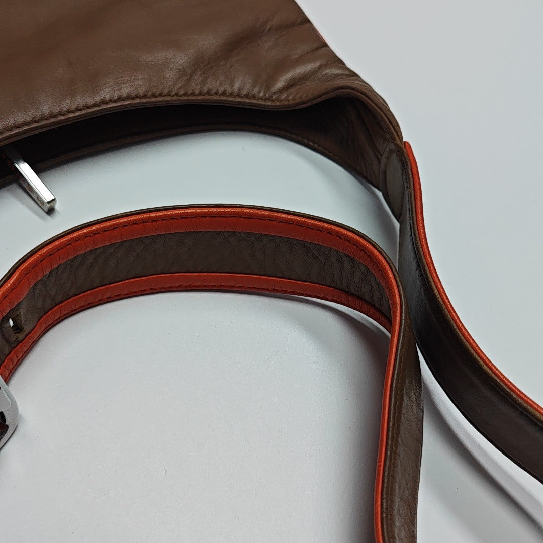 Calfskin Shoulder Bag Brown