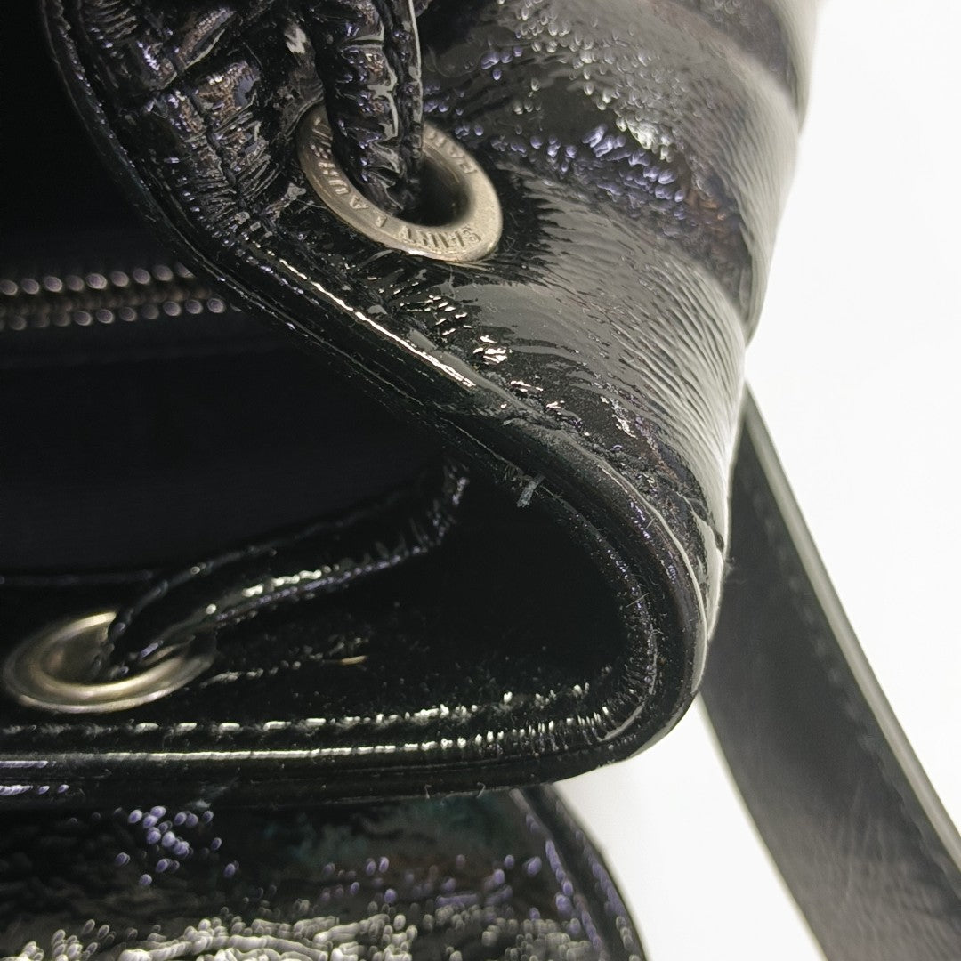 LOULOU Small Chevron Calfskin Black