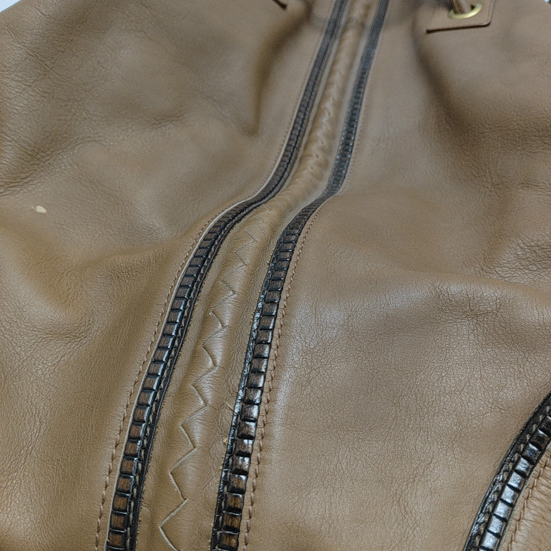Calfskin Top Handle Bag Brown