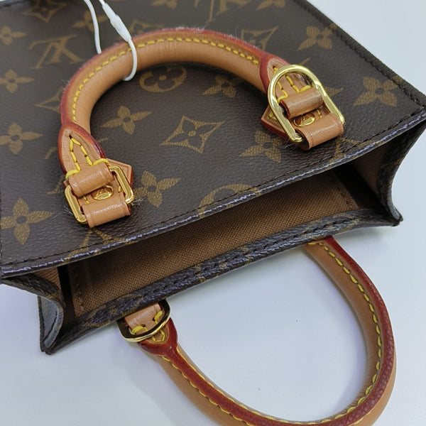 SAC PLAT Mini Monogram Coated Canvas Brown
