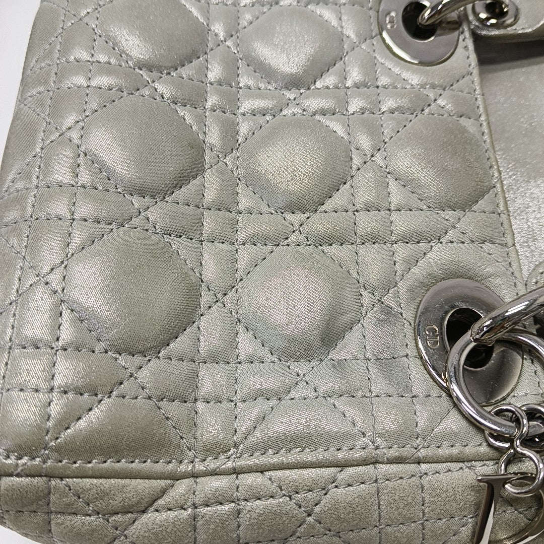 Lady Dior Mini Cannage Lambskin Gray