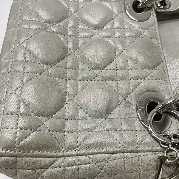 Lady Dior Mini Cannage Lambskin Gray