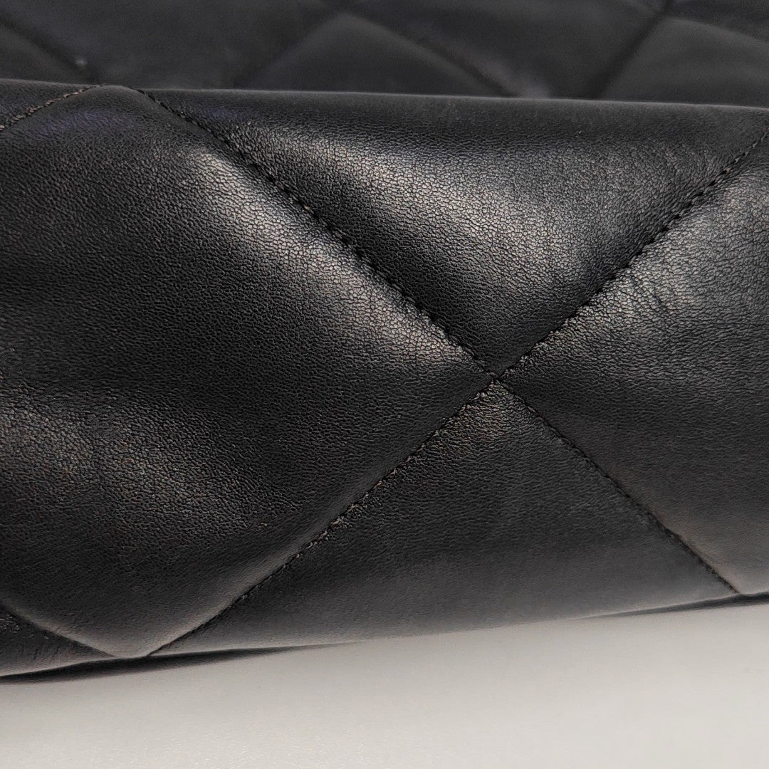 CHANEL 19 Maxi Quilted Lambskin Black