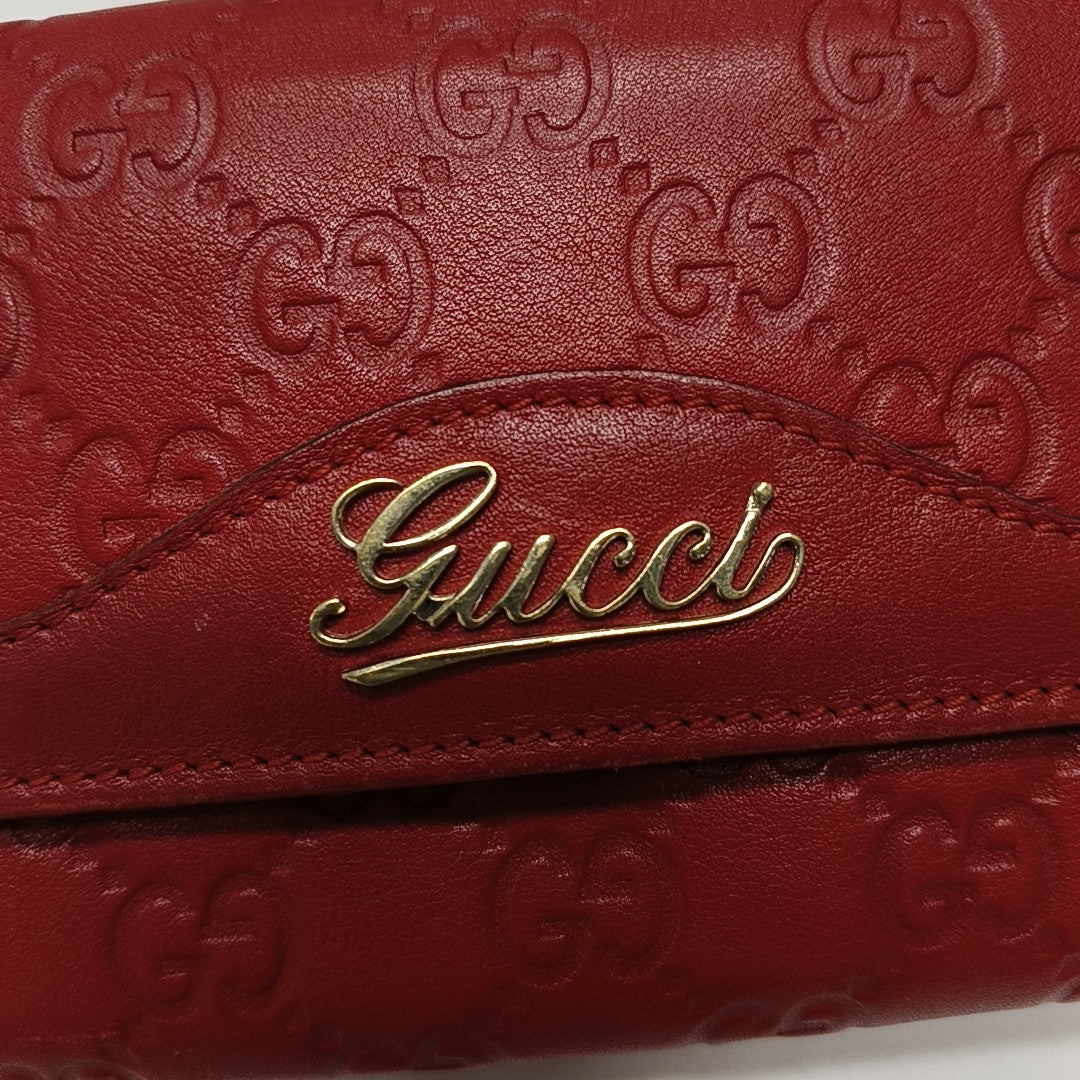 Monogram Calfskin Wallet Red
