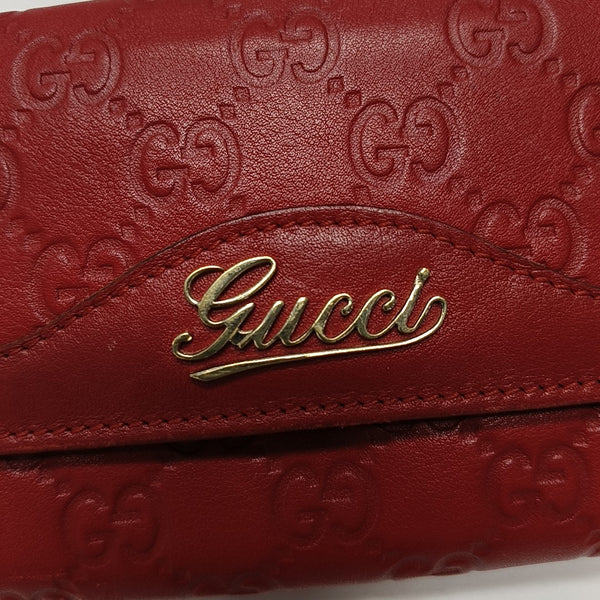 Monogram Calfskin Wallet Red