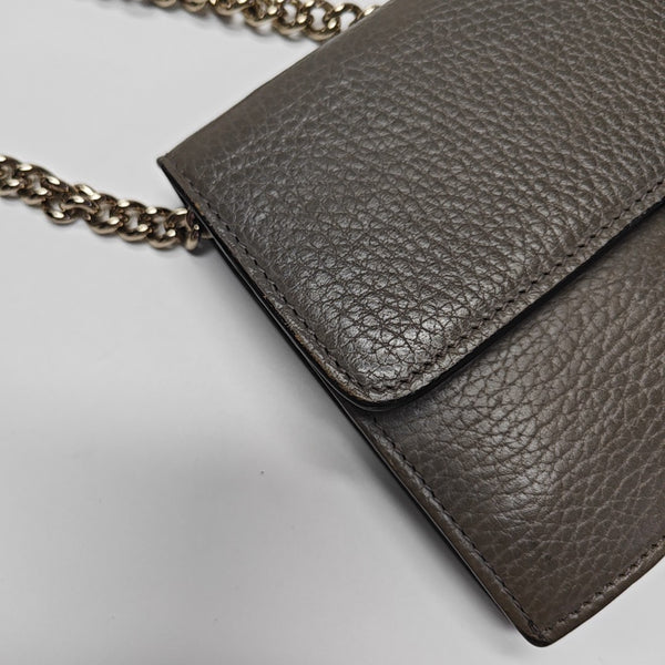 Interlocking G Small Calfskin Gray