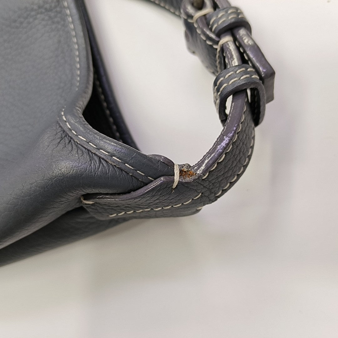 Coated Canvas Shoulder Bag Blue