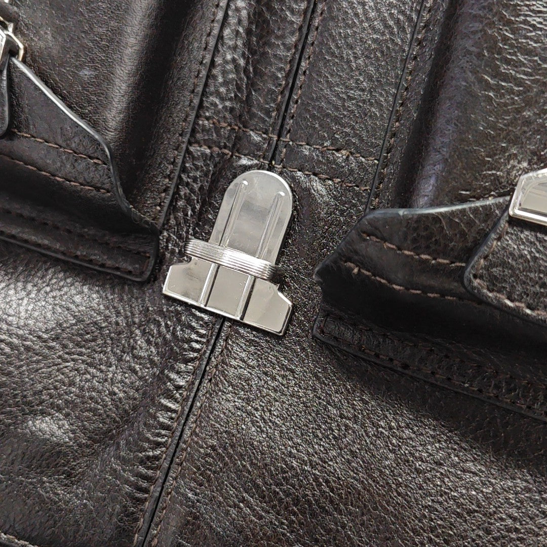Calfskin Shoulder Bag Brown