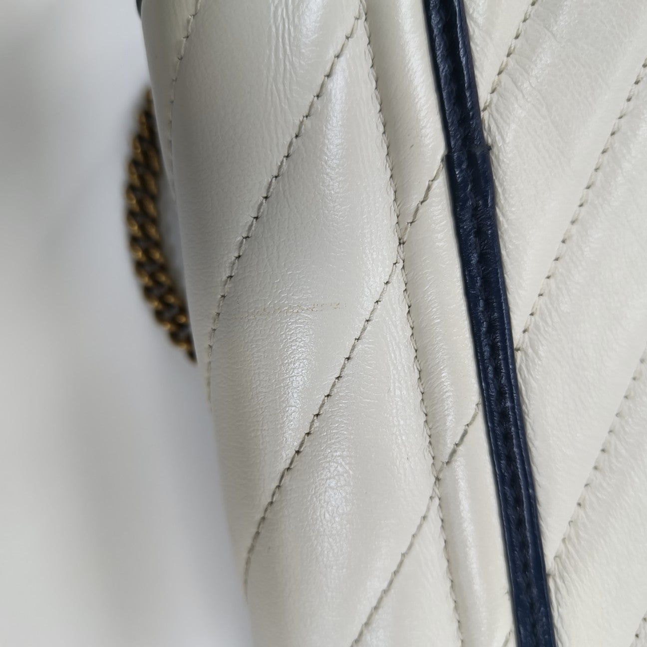 GG Marmont Super Mini Quilted Calfskin White