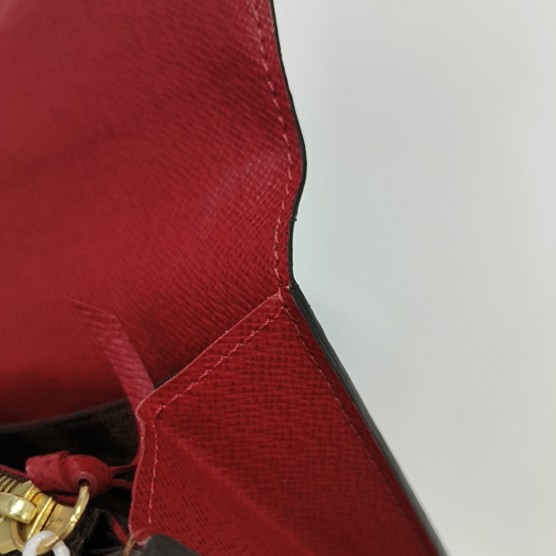 EMILIE Damier Ebene Coated Canvas Brown Wallet
