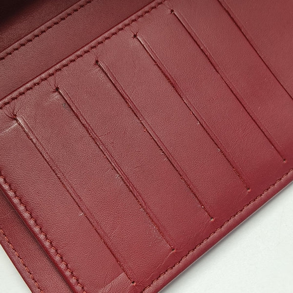 CLASSIC FLAP Mini Quilted Grained Calfskin Red Wallet
