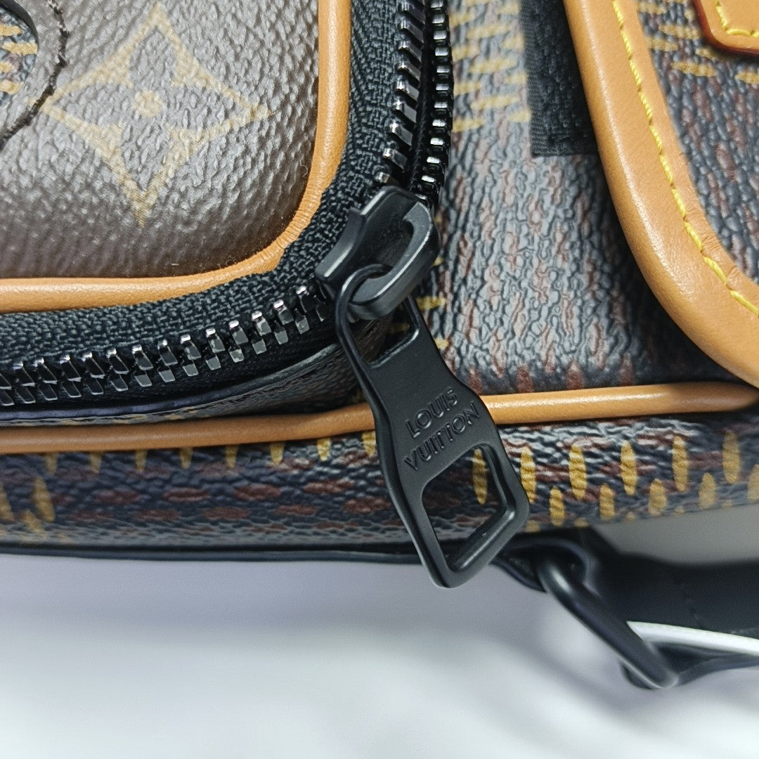 AMAZON Nano Damier Ebene Coated Canvas Brown