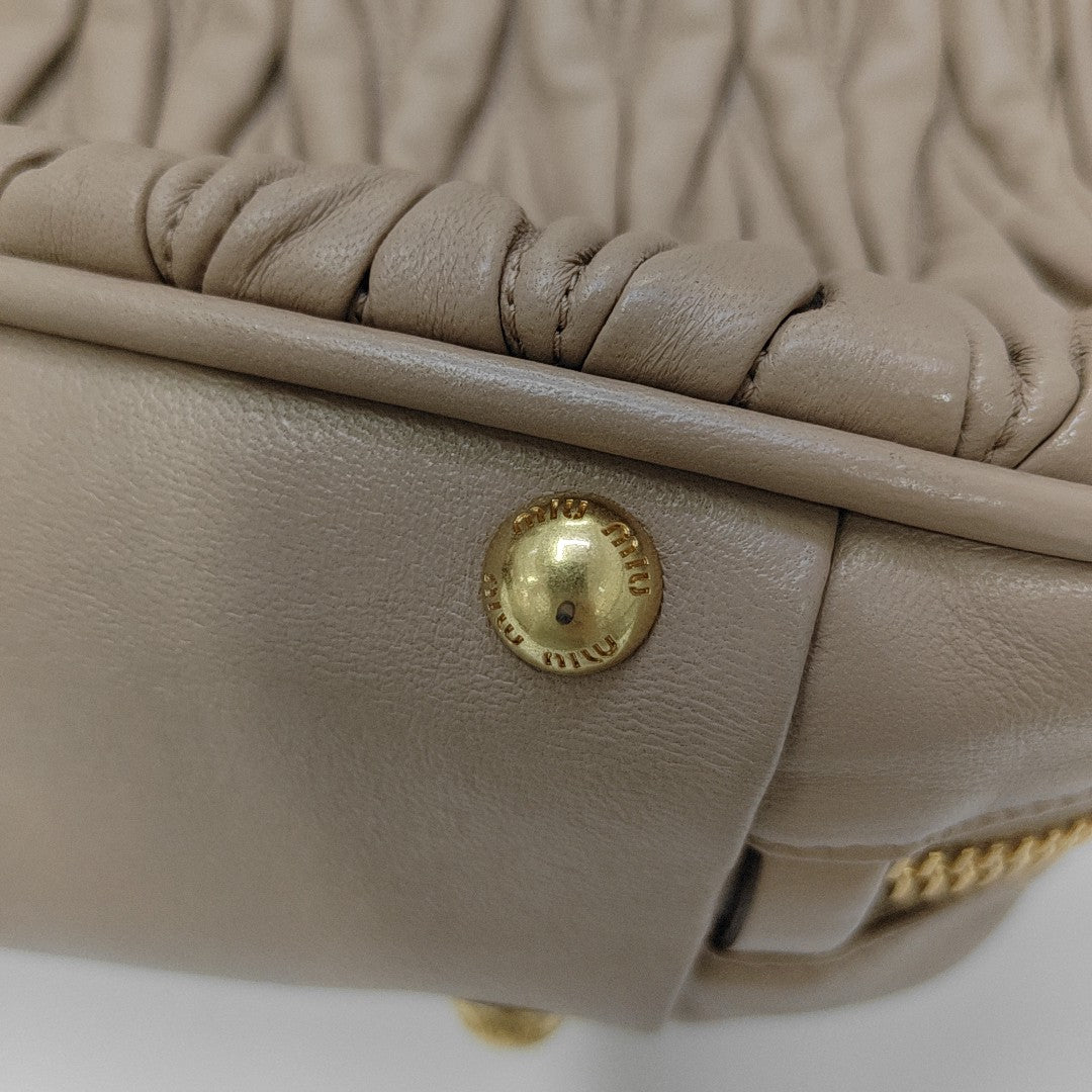 Arcadie Matelassé Quilted Lambskin Beige