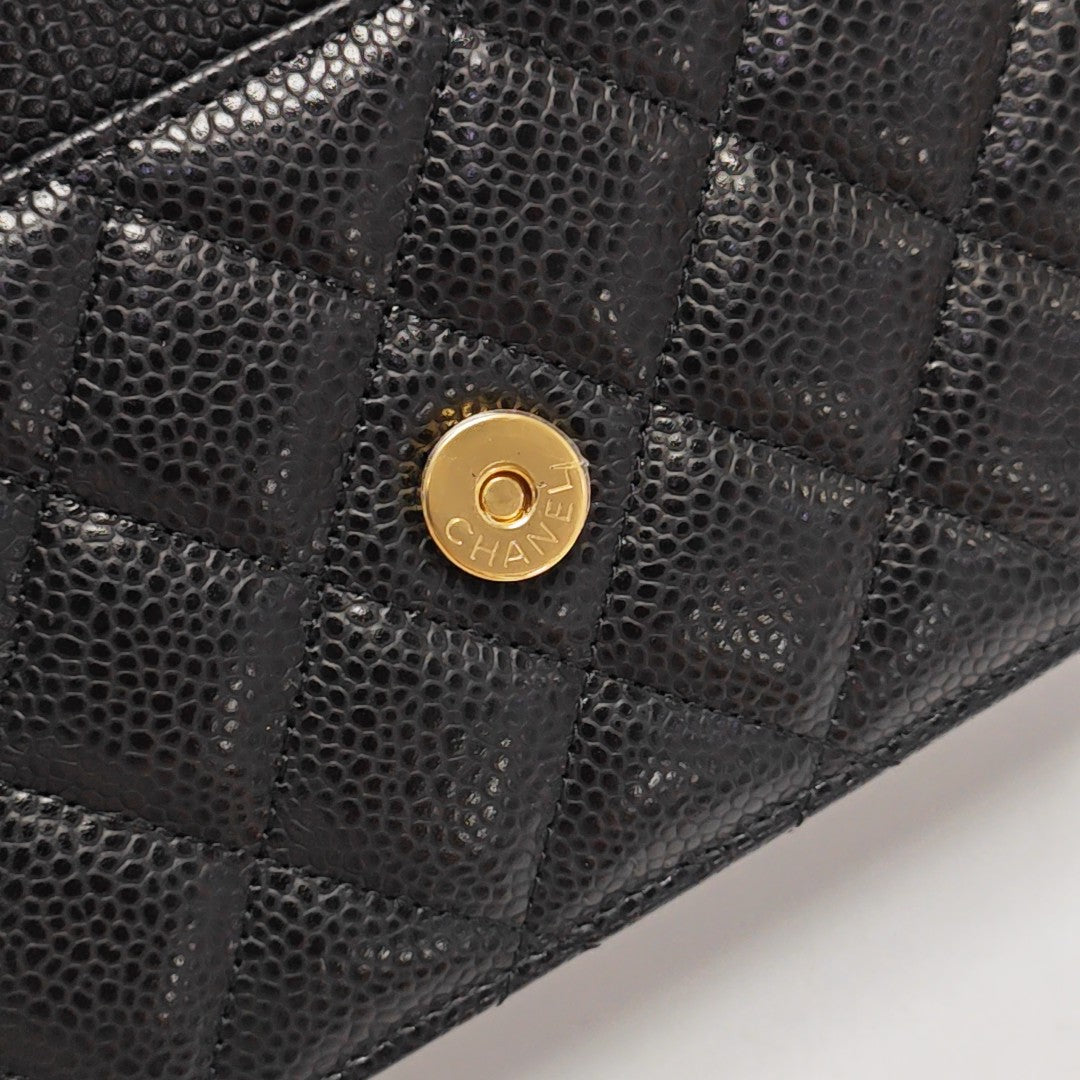 WOC Quilted Grained Calfskin Black