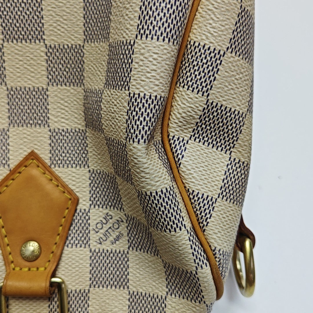 SPEEDY 25 Damier Azur Coated Canvas White
