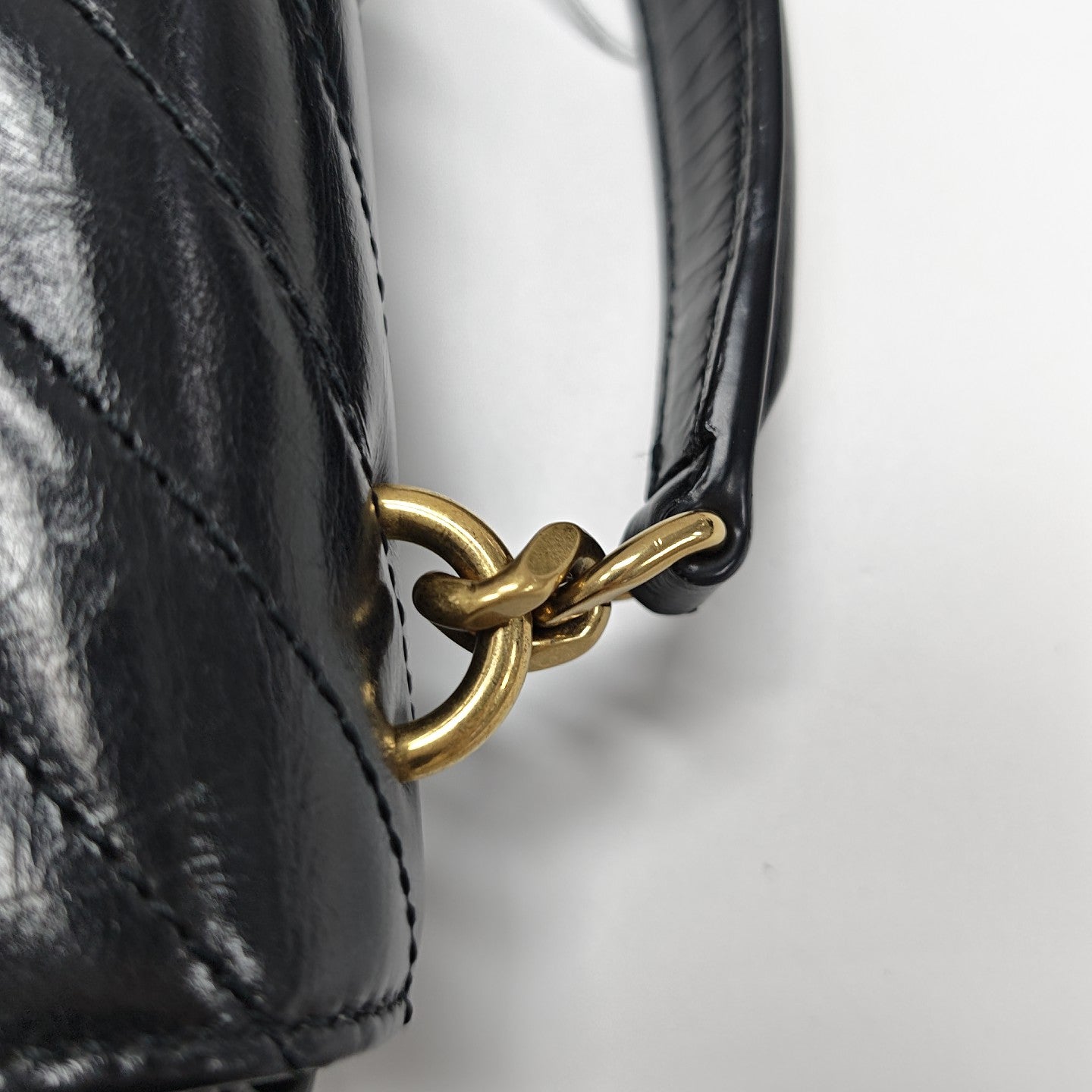 ENVELOPE Small Chevron Calfskin Black