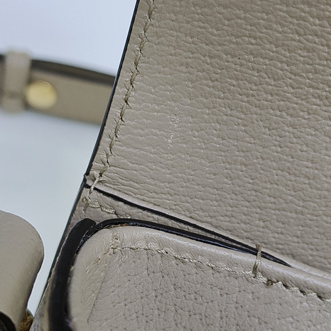 Horsebit 1955 Small Monogram Coated Canvas Beige