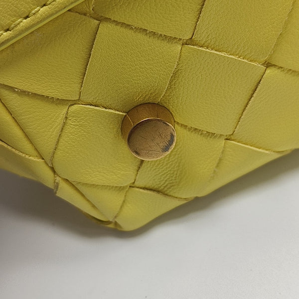 Lambskin Top Handle Bag Yellow