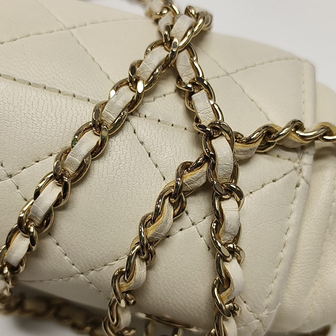 Mini Quilted Lambskin White