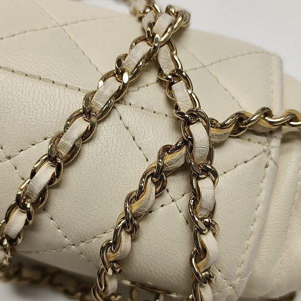 Mini Quilted Lambskin White