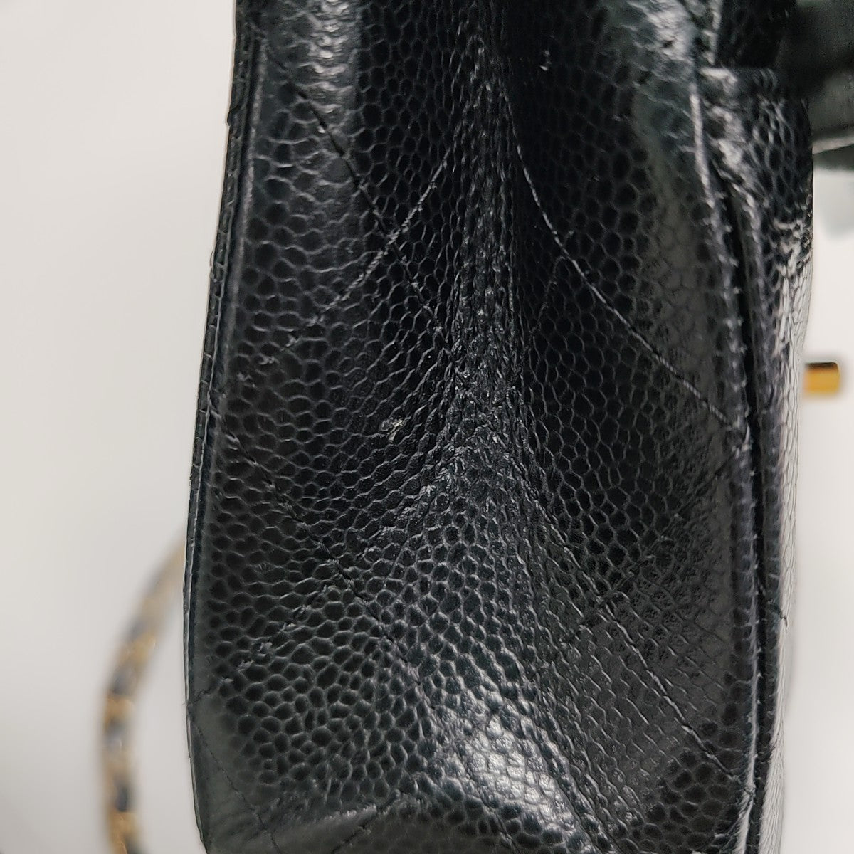 CLASSIC FLAP Small Quilted Grained Calfskin Black