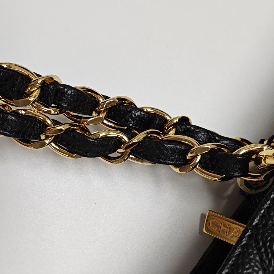CHANEL PETITE Quilted Grained Calfskin Black