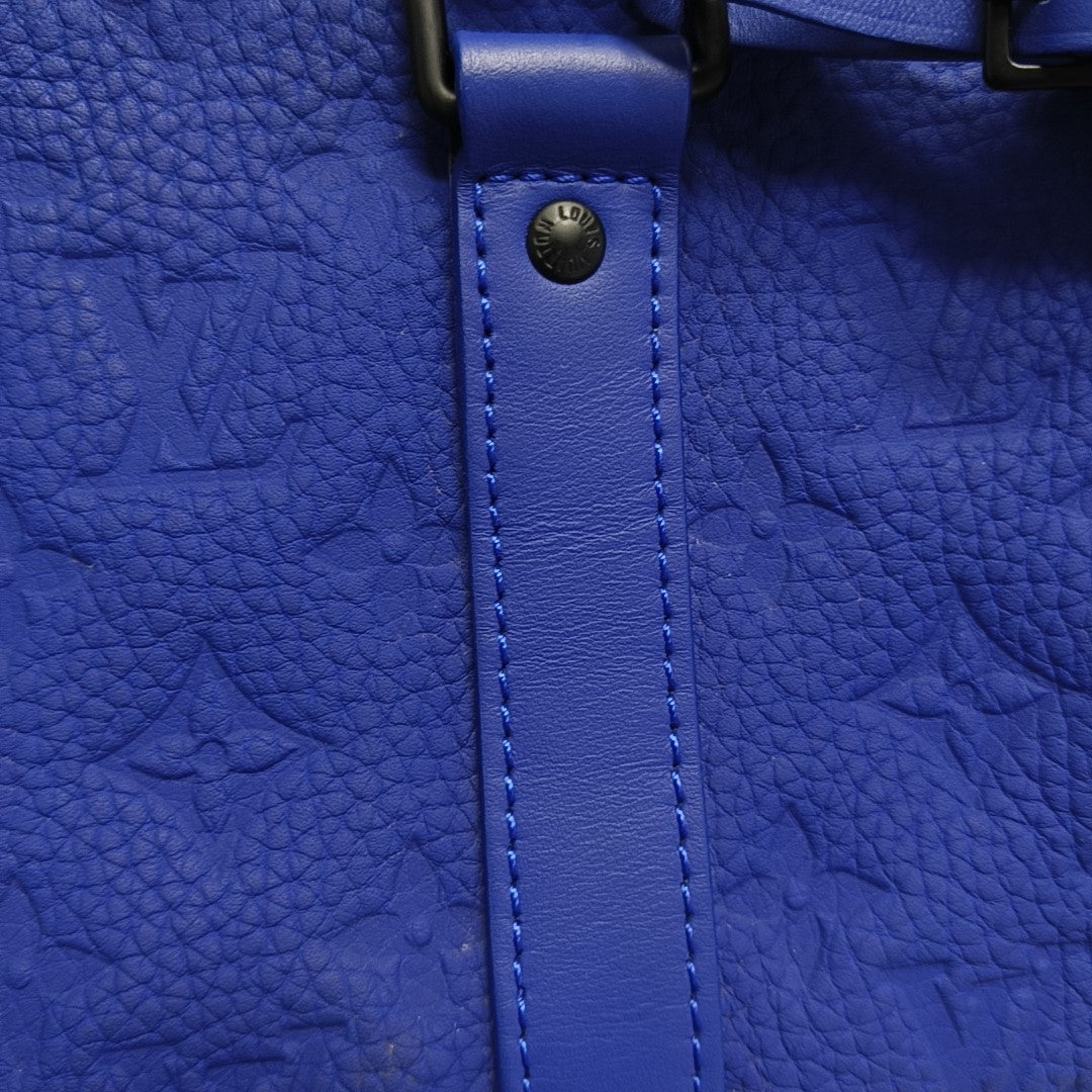 KEEPALL Monogram Calfskin Blue