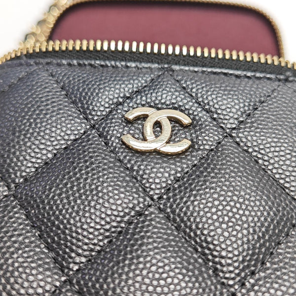 VANITY CASE Mini Quilted Grained Calfskin Black