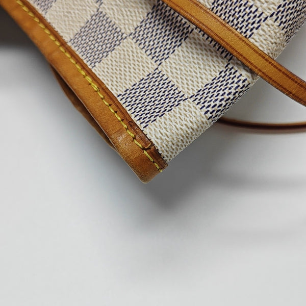 NEVERFULL GM Lona revestida Damier Azur Blanca