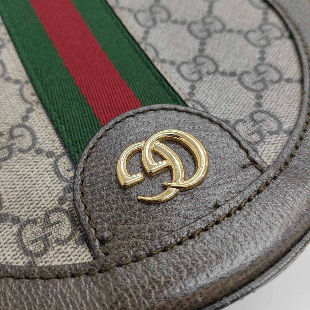 Ophidia Mini Monogram Coated Canvas Beige