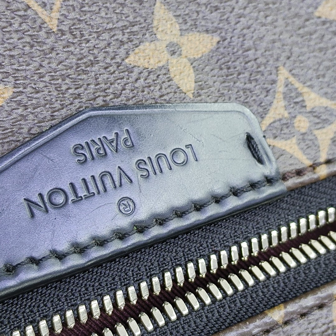 JOSH Monogram Coated Canvas Brown