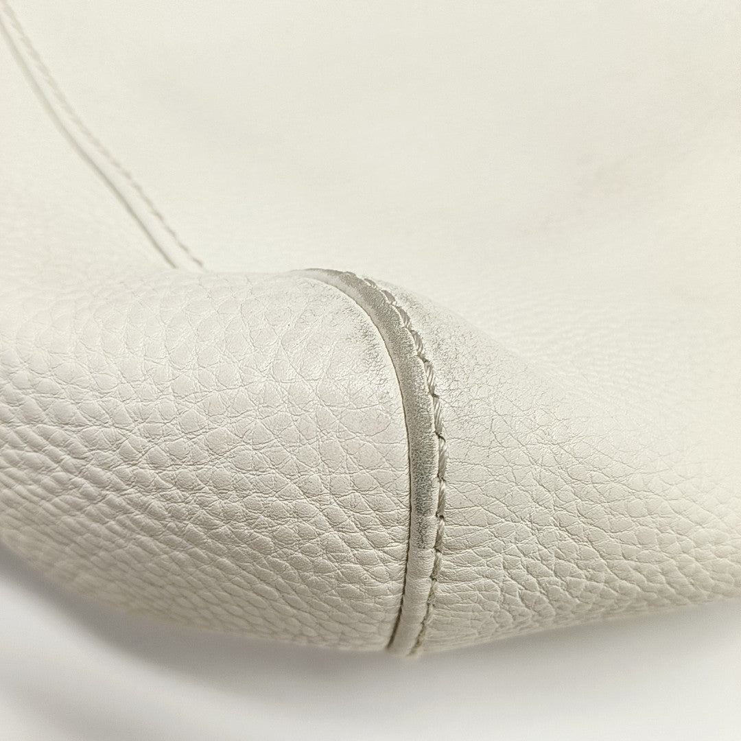 Horsebit Chain Large Calfskin White