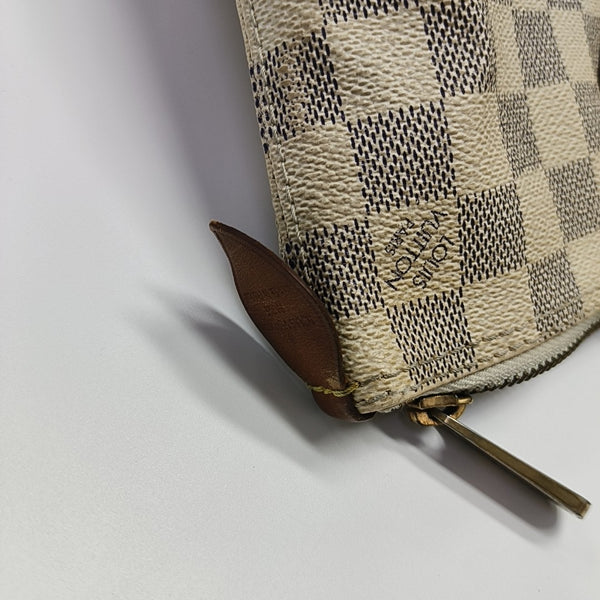 SALEYA PM Damier Azur Coated Canvas White