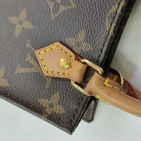 SAC PLAT Mini Monogram Coated Canvas Brown