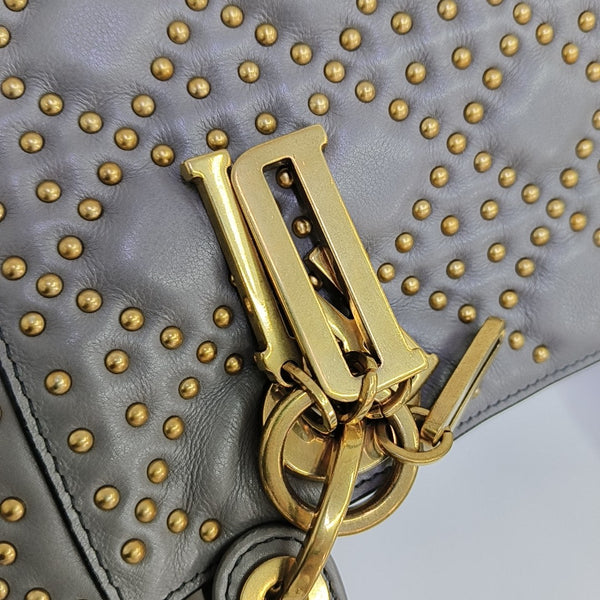 Lady Dior Medium Cannage Lambskin Gray