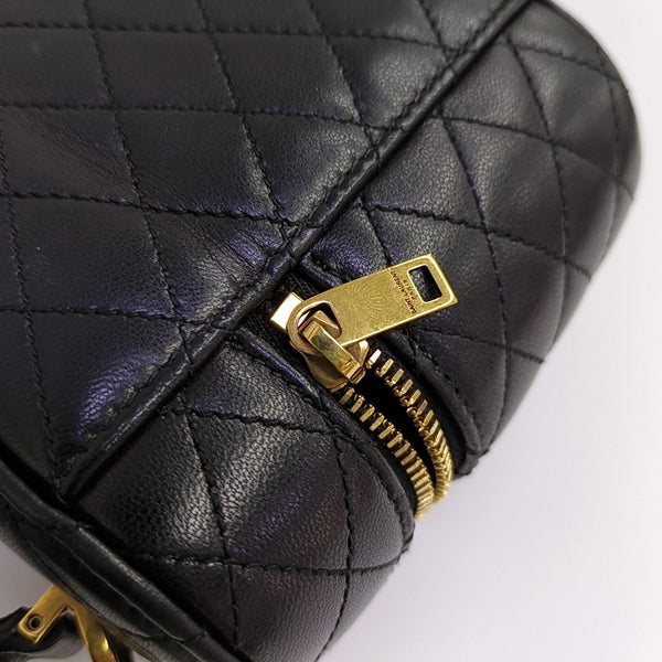 80'S VANITY Mini Quilted Lambskin Black