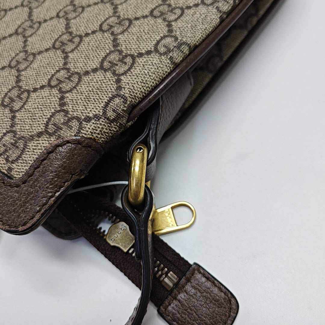 Ophidia Medium Monogram Coated Canvas Beige