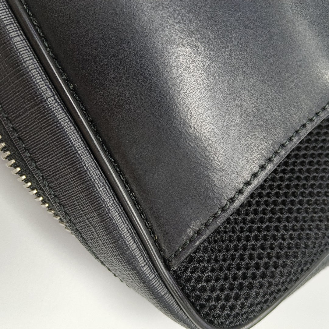 Monogram Coated Canvas Shoulder Bag Black