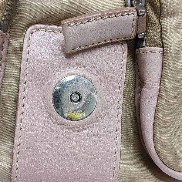 Nylon Shoulder Bag Beige