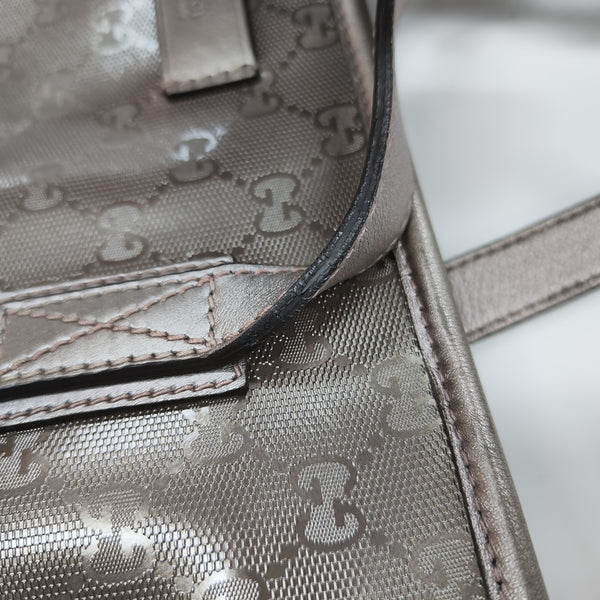 GG Imprime Monogram Coated Canvas Gray