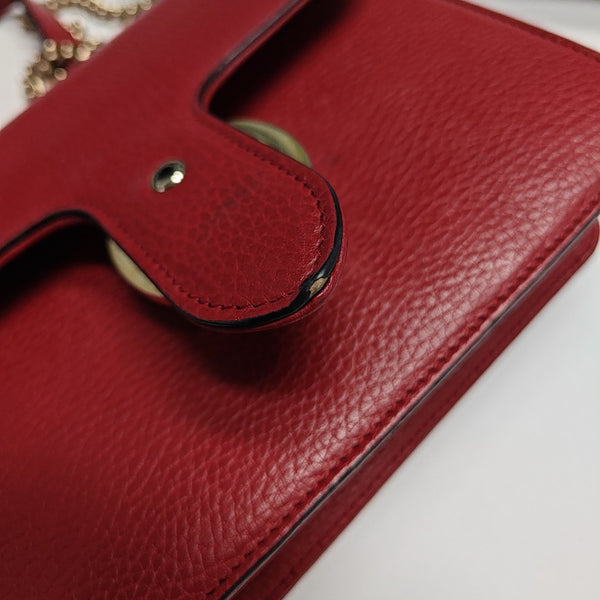 Interlocking G Small Calfskin Red