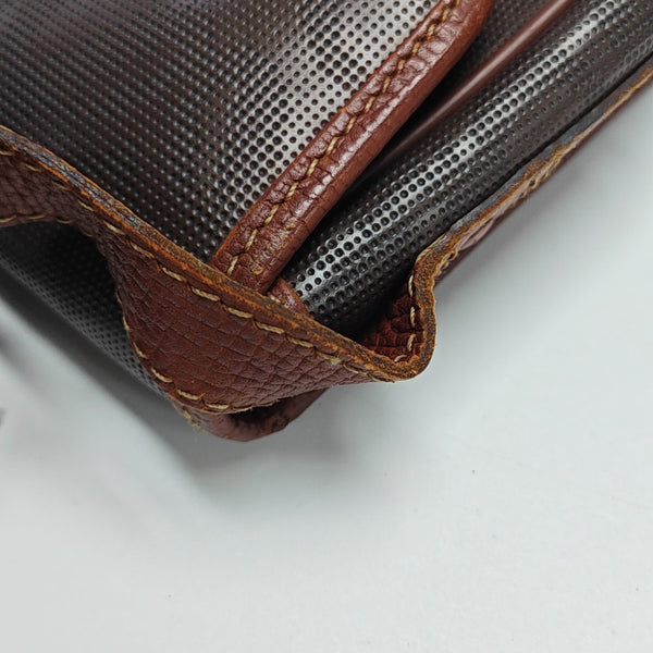 Coated Canvas Crossbody Bag Brown
