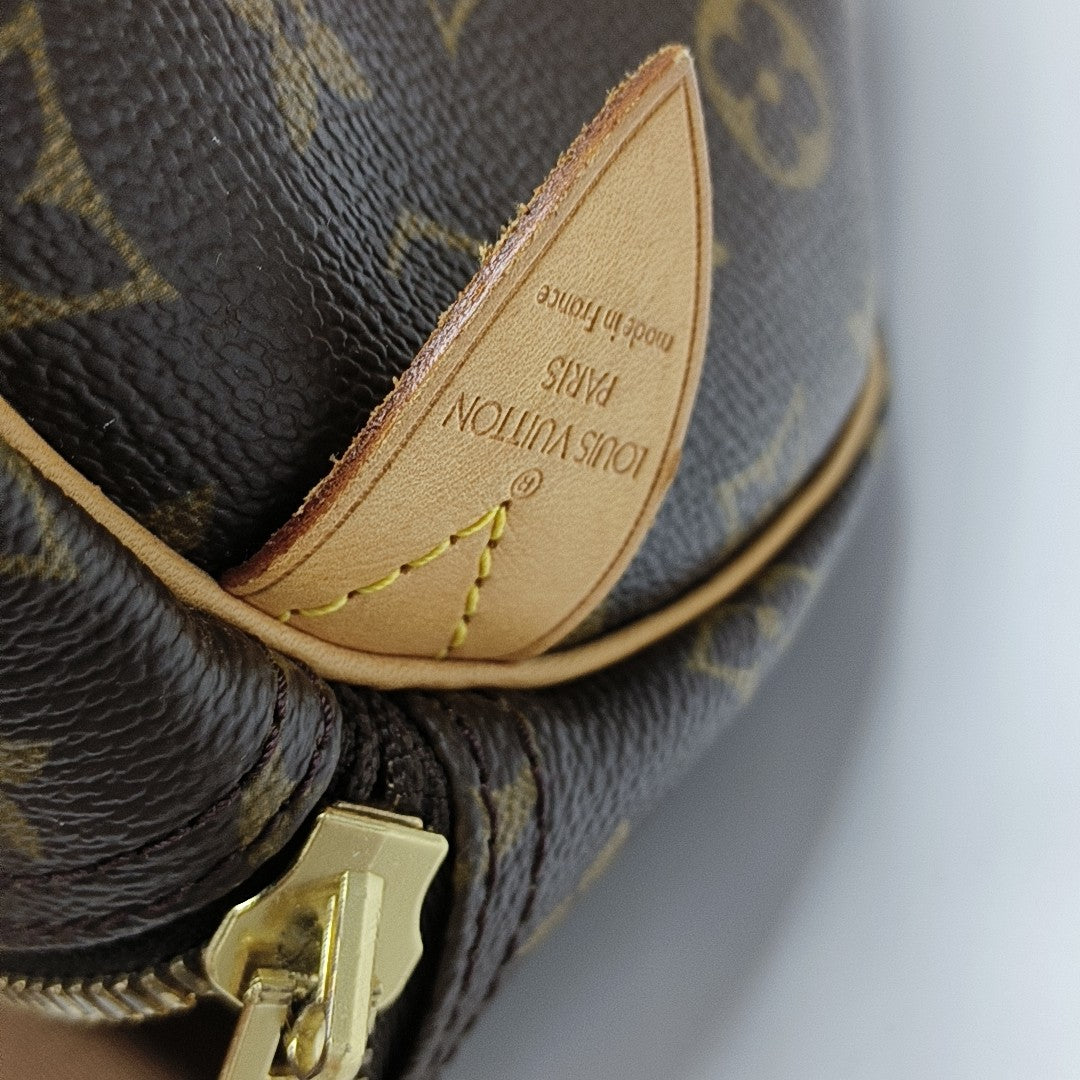 KEEPALL 55 Monogram Coated Canvas Brown