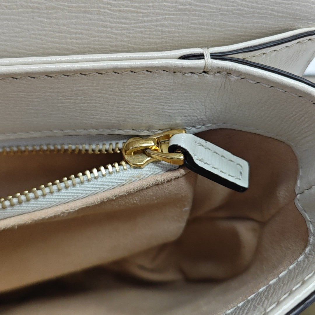 Horsebit 1955 Small Monogram Coated Canvas Beige