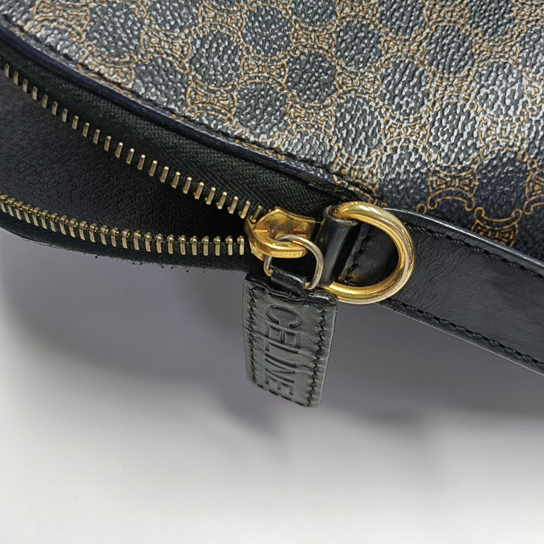Coated Canvas Top Handle Bag Brown