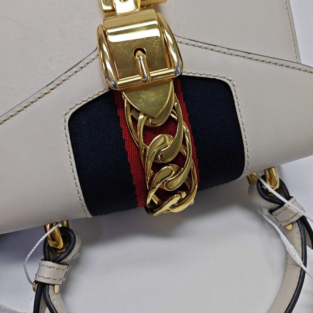 Sylvie Mini Calfskin White