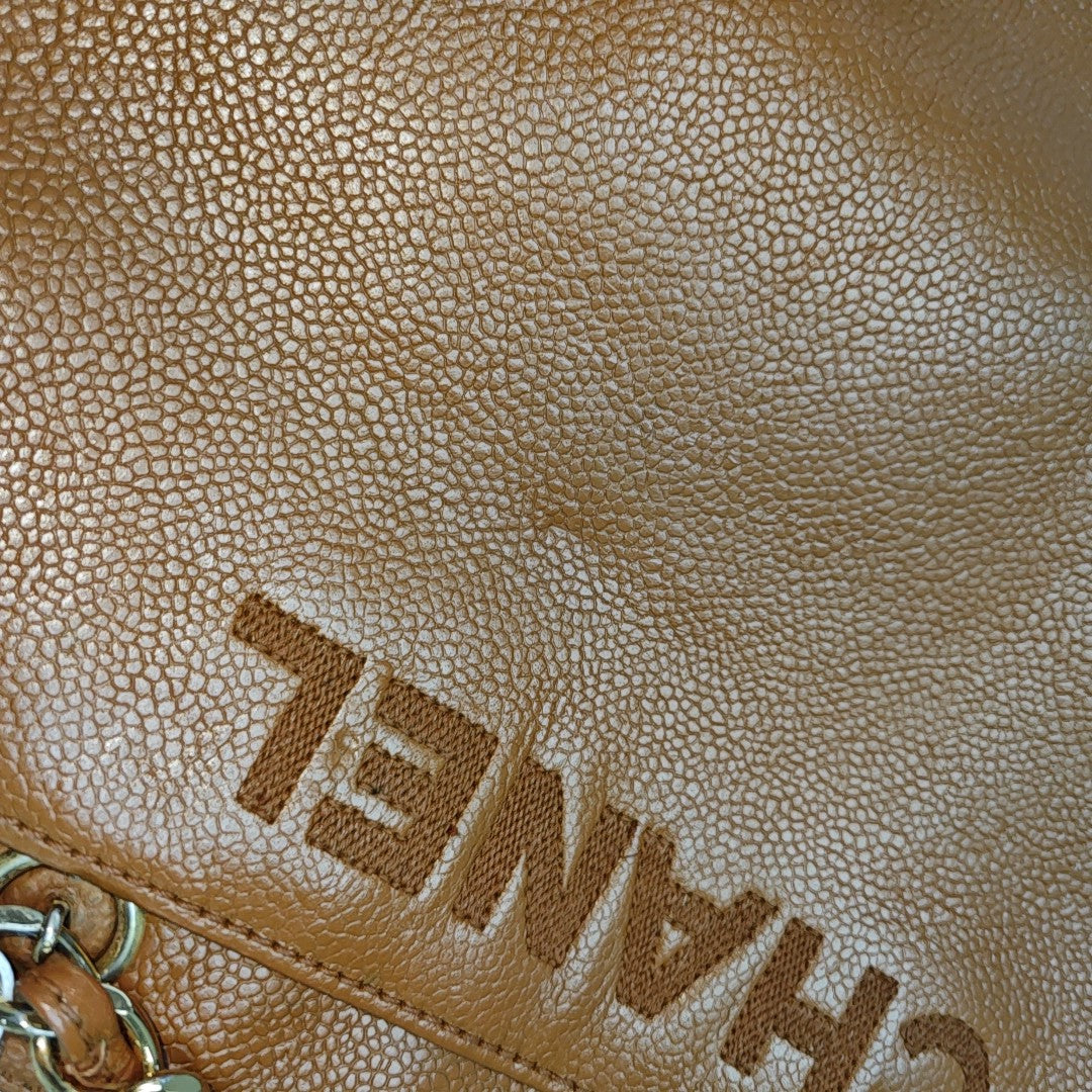 LOGO EMBROIDERED Grained Calfskin Orange