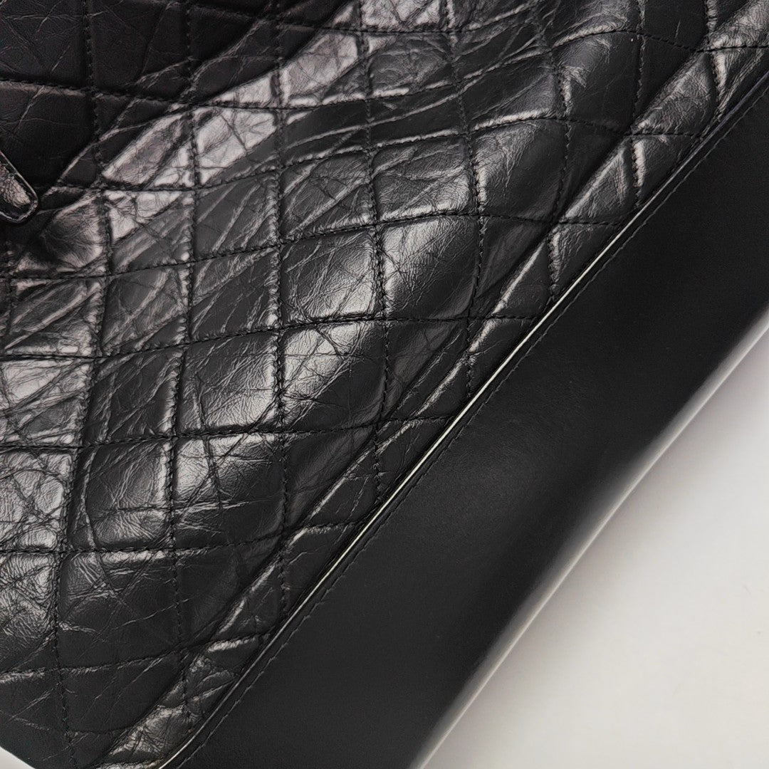 GABRIELLE Large Quilted Vintage Calf Black