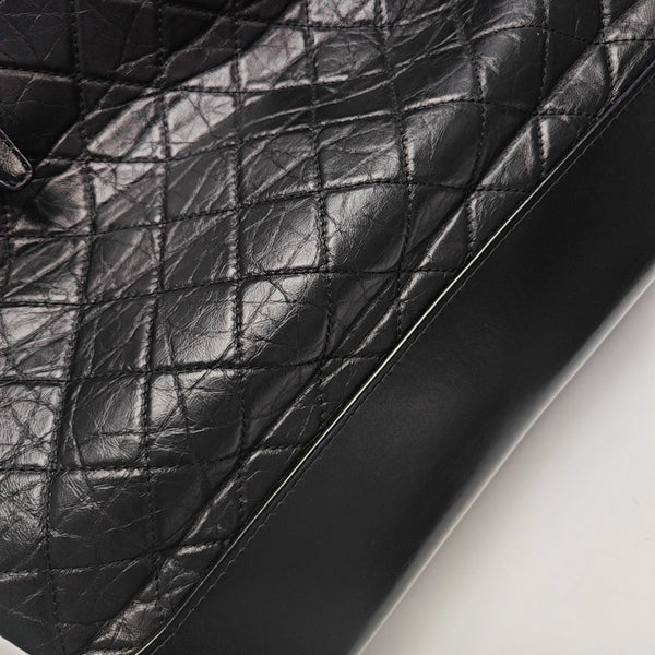 GABRIELLE Large Quilted Vintage Calf Black