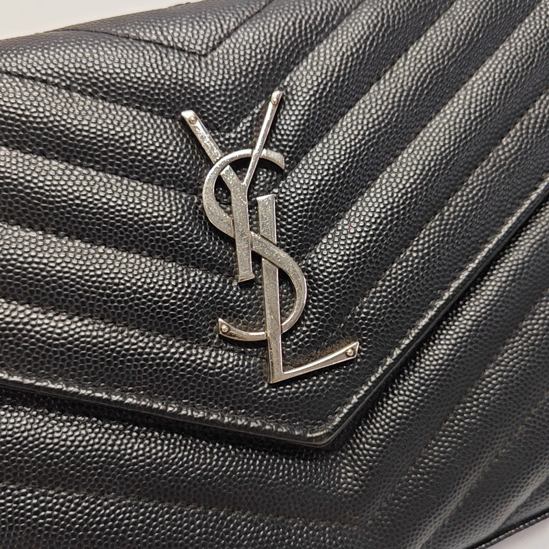 MONOGRAM Medium Chevron Calfskin Black